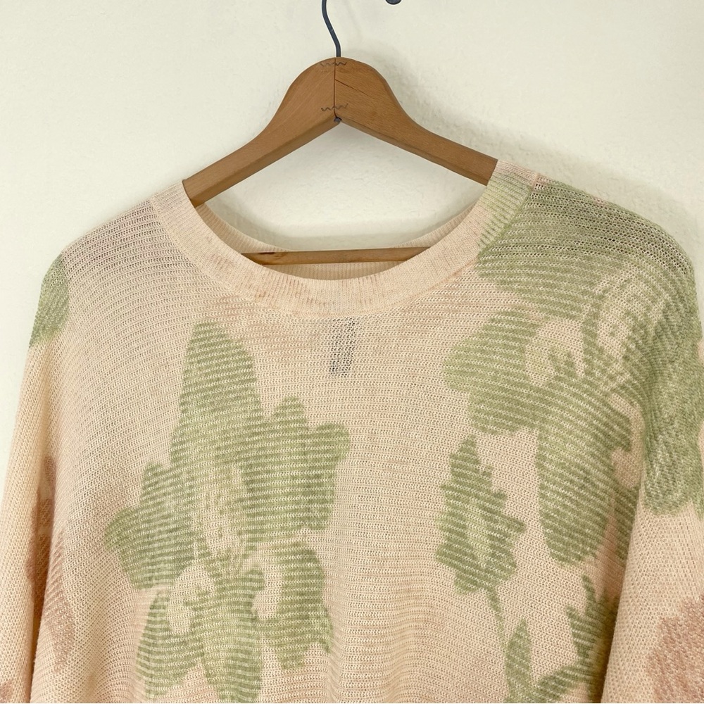 Anthropologie Printed-Linen Pullover Sweater Floral Lightweight Chic Breathable - Picture 7 of 16